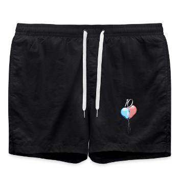 10 Jahre Jubiläum Geburtstag Symbol Luftballons - Badeshorts - Schwarz - Vorne - AI Model Male 185 light (185cm)