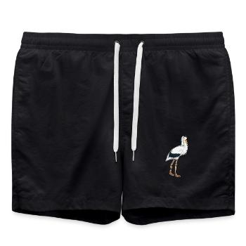 Storch Braut Schleier Hochzeit - Badeshorts - Schwarz - Vorne - AI Model Male 185 light (185cm)