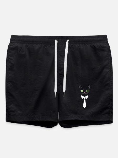 Business cat - Swim Trunks - black
