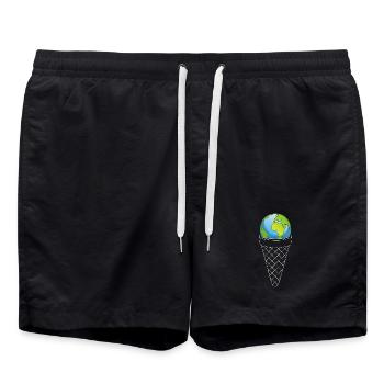 Ice cream from planet Earth - Swim Trunks - black - Front - AI Model Male 185 light (185cm)