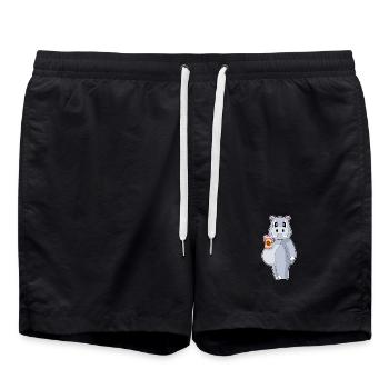 Nilpferd Coffee to go Becher - Badeshorts - Schwarz - Vorne - AI Model Male 185 light (185cm)
