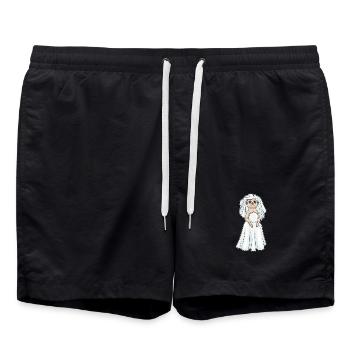 Erdmännchen Braut Schleier Hochzeit - Badeshorts - Schwarz - Vorne - AI Model Male 185 light (185cm)