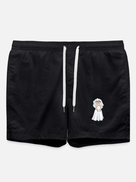 Erdmännchen Braut Schleier Hochzeit - Badeshorts - Schwarz
