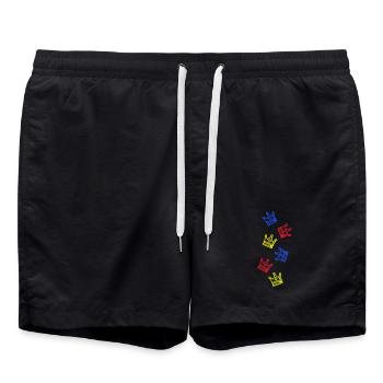 Krone Bunt - Badeshorts - Schwarz - Vorne - AI Model Male 185 light (185cm)