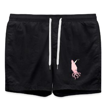 Calmar licorne Tintenfisch Einhorn - Short de bain - noir - Devant - AI Model Male 185 light (185cm)