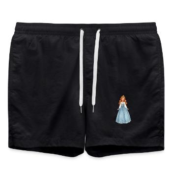 Prinzessin im Eiskristallkleid - Badeshorts - Schwarz - Vorne - AI Model Male 185 light (185cm)