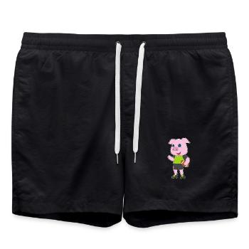 Pig American Football - Swim Trunks - black - Front - AI Model Male 185 light (185cm)