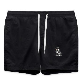 Loup Cool Animal - Short de bain - noir - Devant - AI Model Male 185 light (185cm)