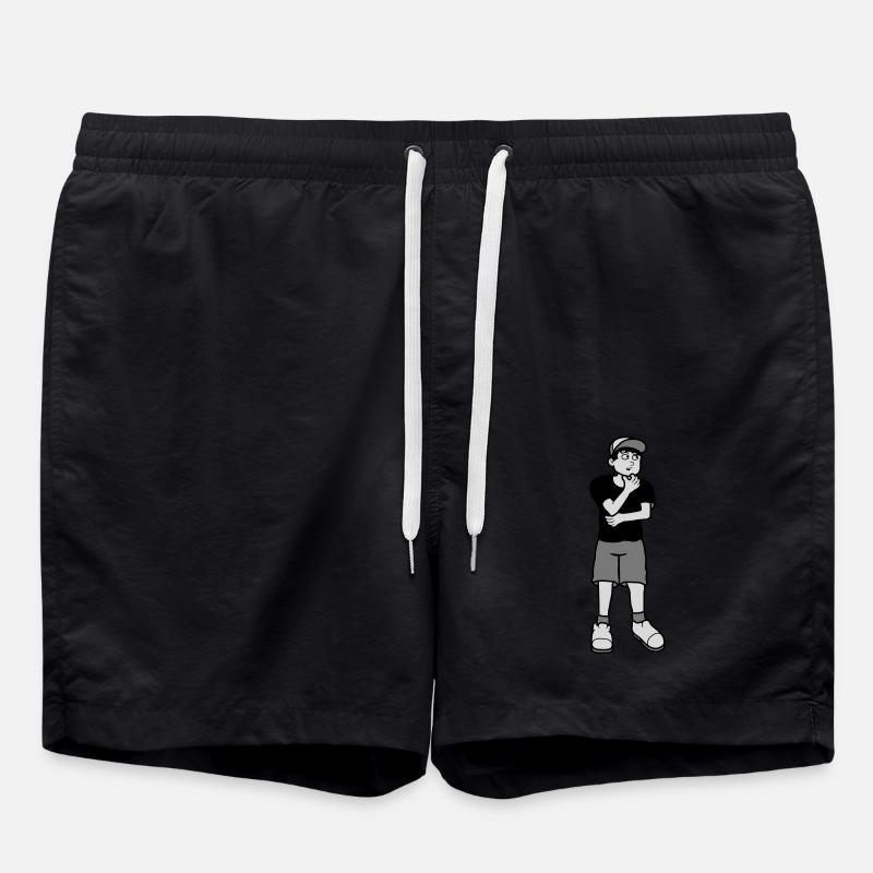 Boy considers pose - Swim Trunks - black