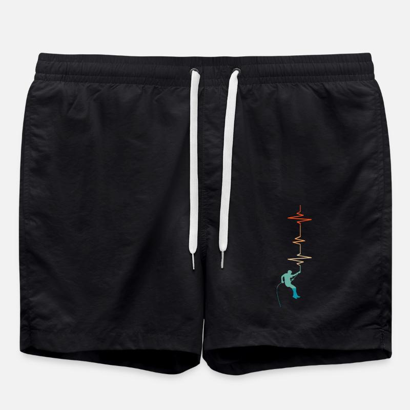 Heartbeat Climbing - Gift Idea - Swim Trunks - black