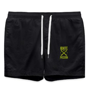 Motorrad Motocross Bike Racing Motorsport - Badeshorts - Schwarz - Vorne - AI Model Male 185 light (185cm)