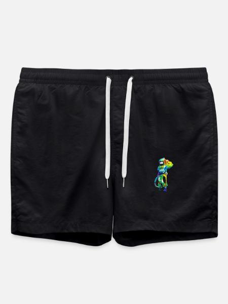 Bunter Astronaut - Badeshorts - Schwarz