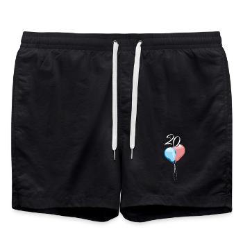 20 Jahre anniversary Jubiläum Symbol Luftballons - Badeshorts - Schwarz - Vorne - AI Model Male 185 light (185cm)