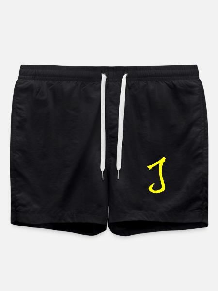 Buchstabe J - Badeshorts - Schwarz