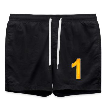 1 - Swim Trunks - black - Front - AI Model Male 185 light (185cm)