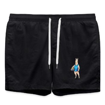 Llama Volleyball Player Volleyball - Swim Trunks - black - Front - AI Model Male 185 light (185cm)