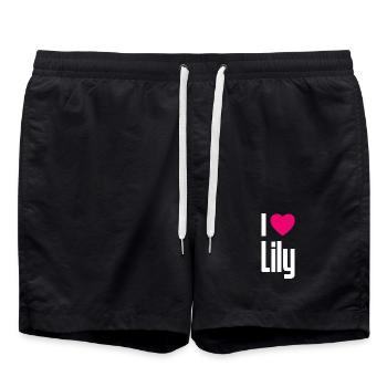 J’aime Lily Cœur Rose J’aime Lily - Short de bain - noir - Devant - AI Model Male 185 light (185cm)