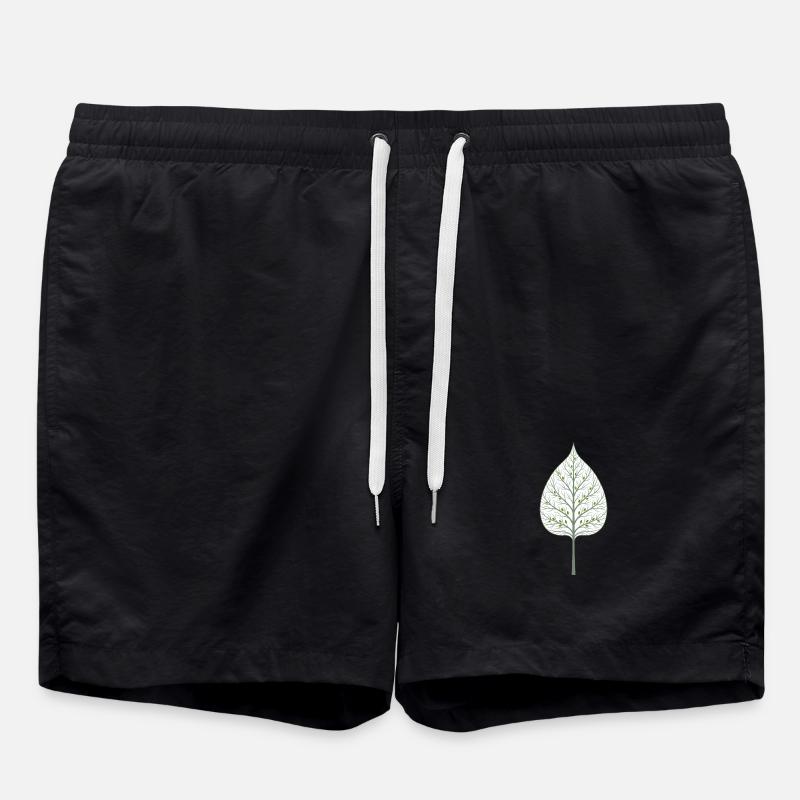 Hidden tree in the leaf - Swim Trunks - black