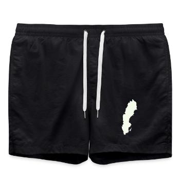 Schweden Silhouette Print - Badeshorts - Schwarz - Vorne - AI Model Male 185 light (185cm)