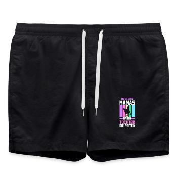 Reiten Mama Mutter Pferdeliebhaber Reiterhof Pferd - Badeshorts - Schwarz - Vorne - AI Model Male 185 light (185cm)