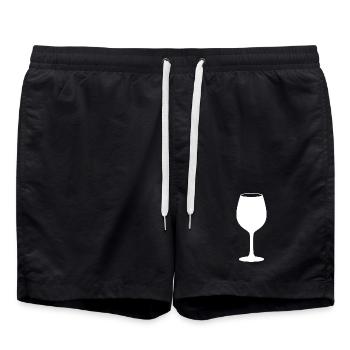 Vin Verre de vin Cadeau pour les buveurs de vin rouge - Short de bain - noir - Devant - AI Model Male 185 light (185cm)