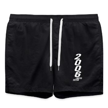 18th Birthday 2006 Year of Birth - Swim Trunks - black - Front - AI Model Male 185 light (185cm)