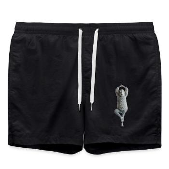 Schaf - Badeshorts - Schwarz - Vorne - AI Model Male 185 light (185cm)