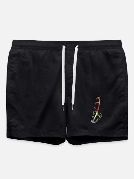 Funny windsurfer boy - Swim Trunks - black