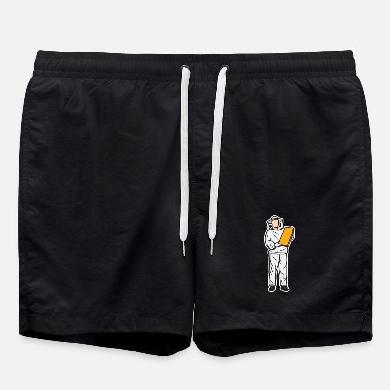 Funny beekeeper kid - Swim Trunks - black