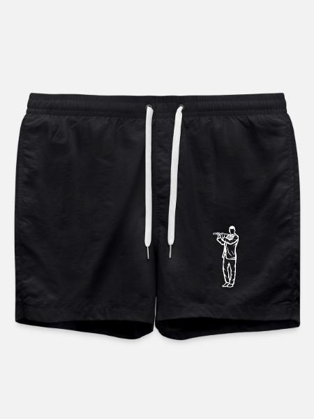 Flutist Drawing - Swim Trunks - black