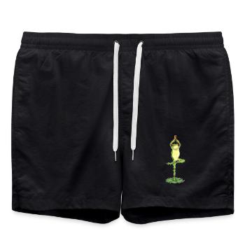 Frosch Yoga Fitness Gymnastik - Badeshorts - Schwarz - Vorne - AI Model Male 185 light (185cm)
