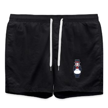 Panda Marié Coeur Mariage - Short de bain - noir - Devant - AI Model Male 185 light (185cm)