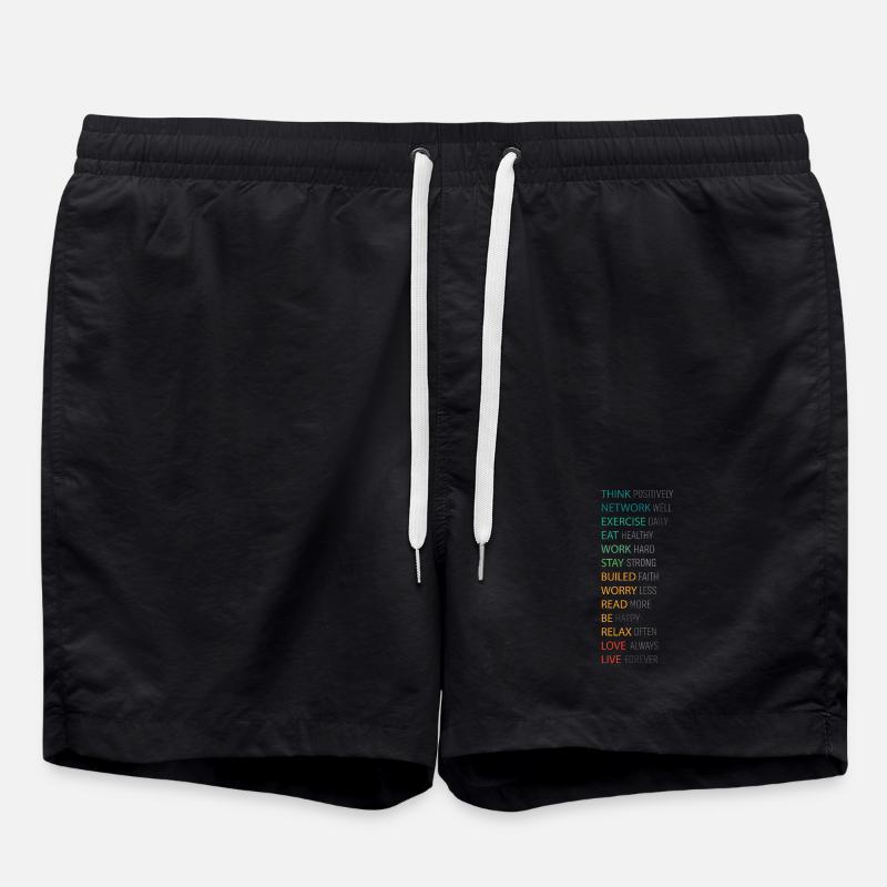 THINK POSITIVE - Swim Trunks - black