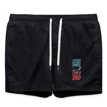 Fußball Papa - Badeshorts - Schwarz - Vorne - AI Model Male 185 light (185cm)