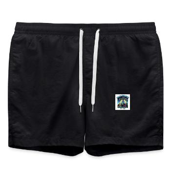 Weltraum Invasoren Stadtbild Design - Short de bain - noir - Devant - AI Model Male 185 light (185cm)