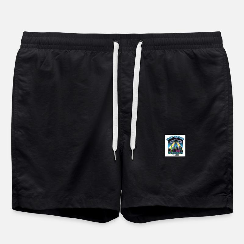 Weltraum Invasoren Stadtbild Design - Swim Trunks - black