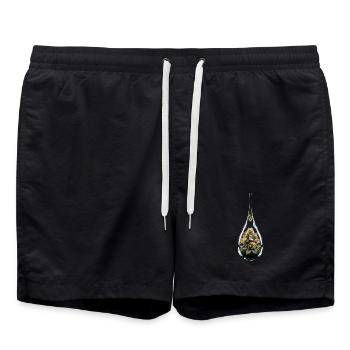 Cannabisbud im Glastropfen - Hanf - Weed - Badeshorts - Schwarz - Vorne - AI Model Male 185 light (185cm)