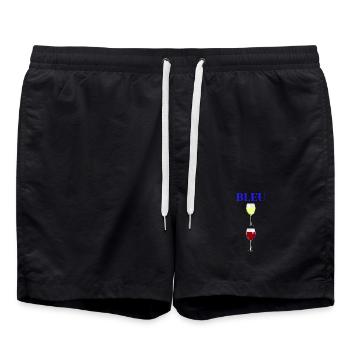 BLEU BLANC ROUGE ! (vin) - Short de bain - noir - Devant - AI Model Male 185 light (185cm)