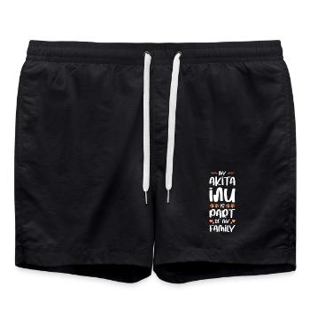 Mein Akita: Teil der Familie - Badeshorts - Schwarz - Vorne - AI Model Male 185 light (185cm)