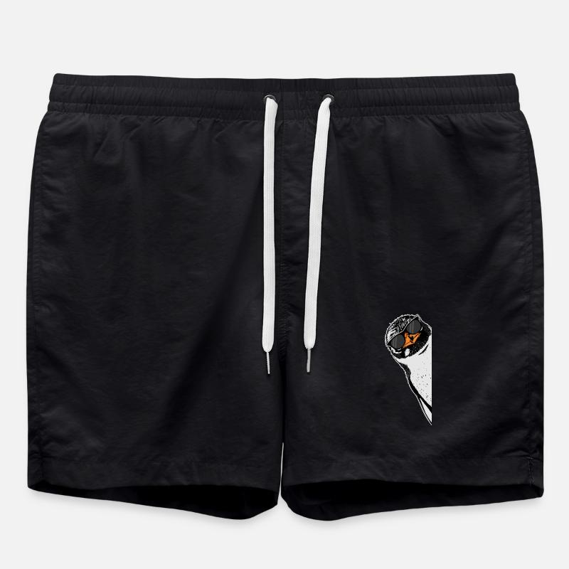 Penguin with sunglasses - Swim Trunks - black