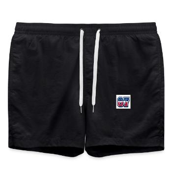 67 Patriotic Number - Swim Trunks - black - Front - AI Model Male 185 light (185cm)