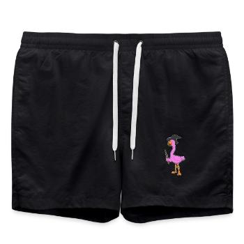 Chapeau de Sorcière Sorcière Flamant Rose - Short de bain - noir - Devant - AI Model Male 185 light (185cm)