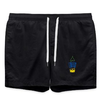 Forro Instrumente – Triangel, Sanfona & Zabumba - Badeshorts - Schwarz - Vorne - AI Model Male 185 light (185cm)