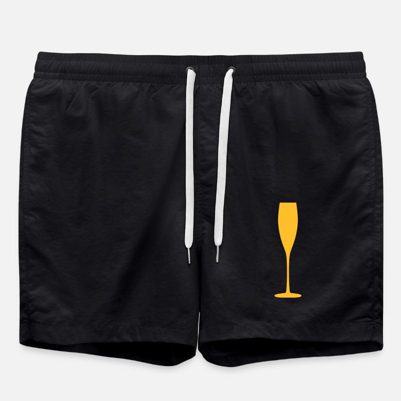 Sektglas - Badeshorts - Schwarz