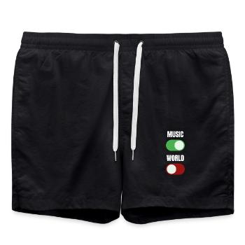 Music On World Off - Short de bain - noir - Devant - AI Model Male 185 light (185cm)