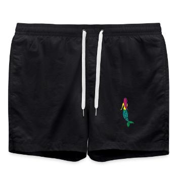 meerjungfrau - Badeshorts - Schwarz - Vorne - AI Model Male 185 light (185cm)