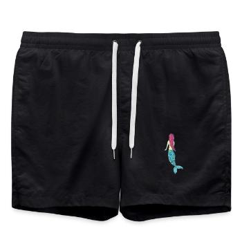 meerjungfrau impressionismus - Badeshorts - Schwarz - Vorne - AI Model Male 185 light (185cm)