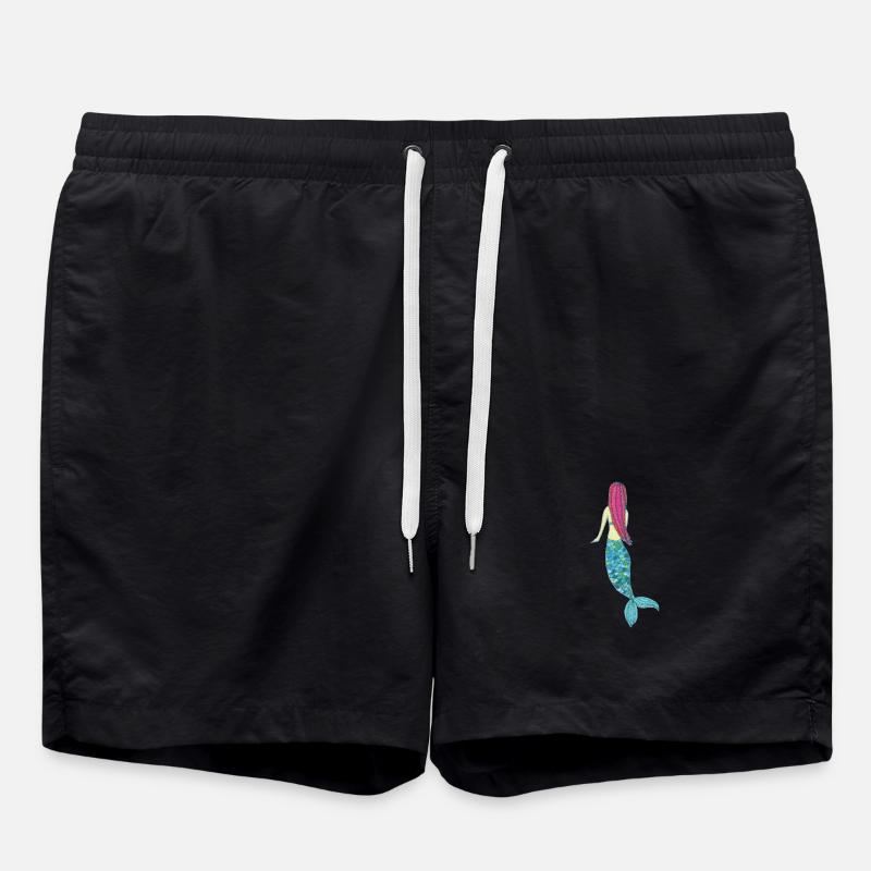 Mermaid Impressionism - Swim Trunks - black