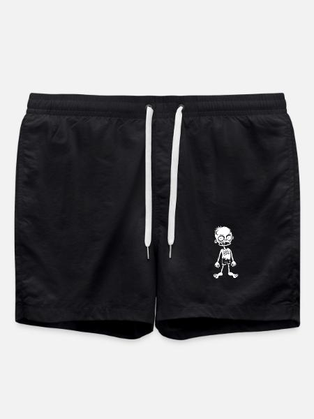 Humorous and quirky zombie boy - Swim Trunks - black