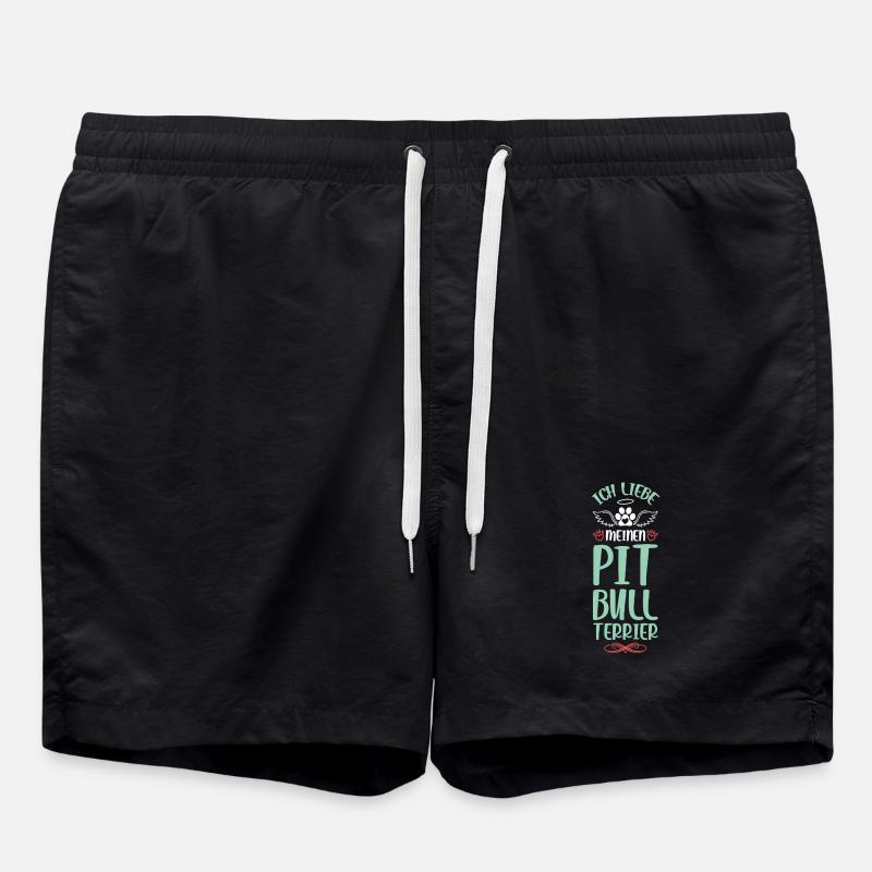 Ich liebe meinen Pit Terrier - Badeshorts - Schwarz